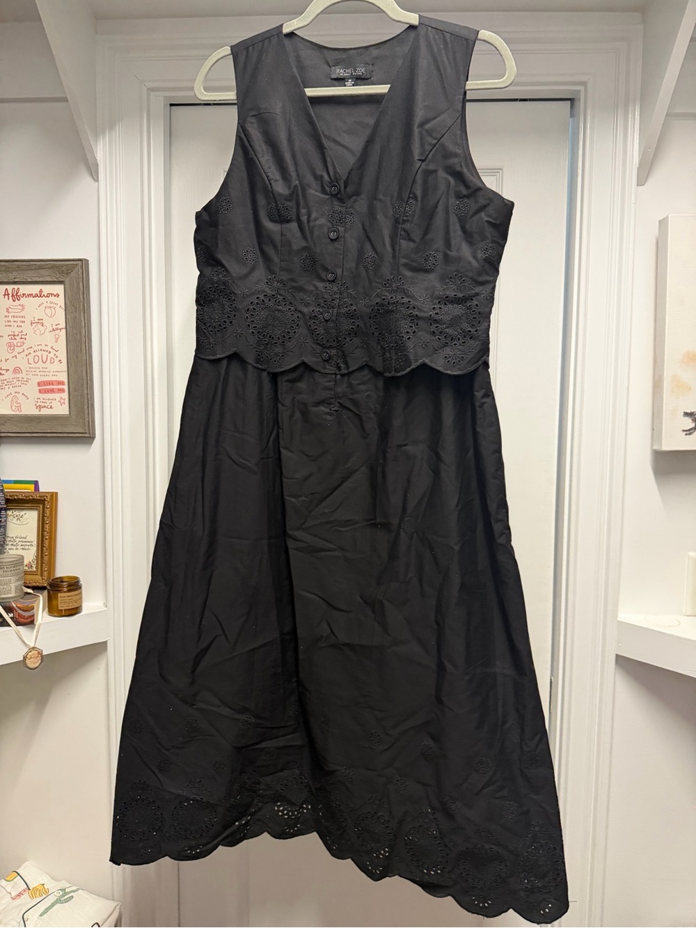 Rachel Zoe Black Eyelet Maxi Dress